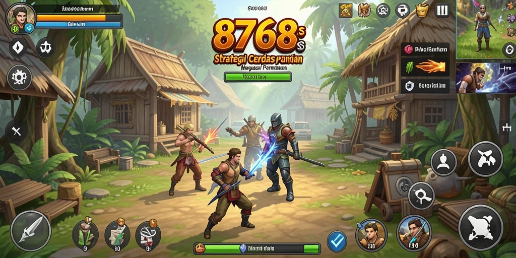 Tampilan menarik dari gameplay strategi di 8768.