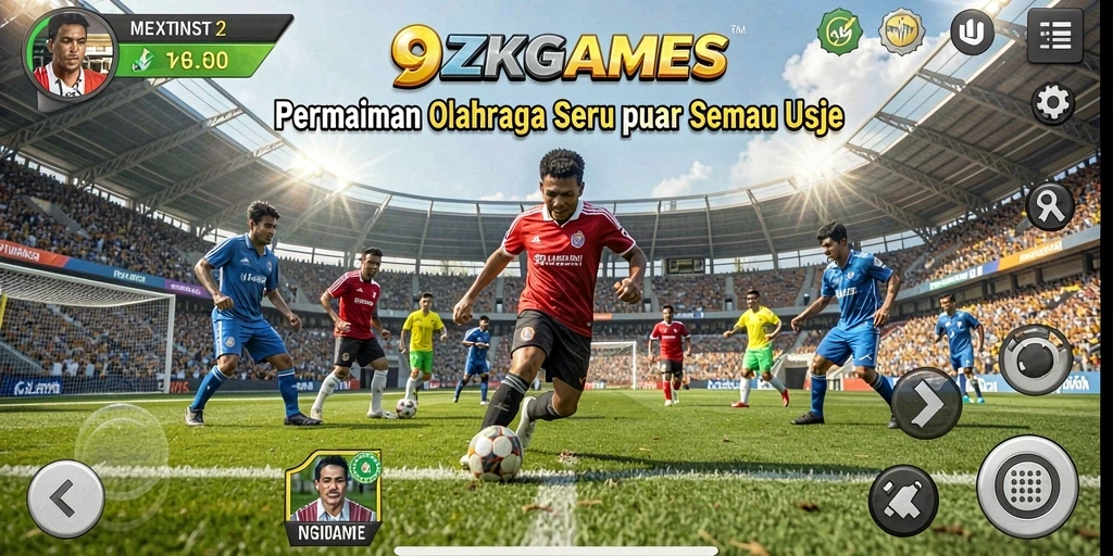 Tampilan gameplay yang mendebarkan dalam 9ZKGAMES dengan aksi olahraga nyata.