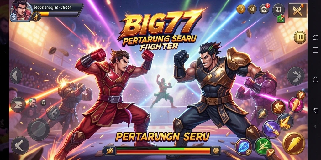 Tangkapan layar BIG77 menampilkan aksi pertarungan seru dan karakter yang menarik.