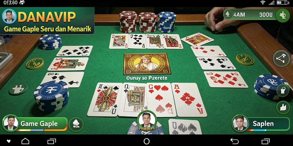 Tampilan gameplay Gaple yang seru dan interaktif di DANAVIP.