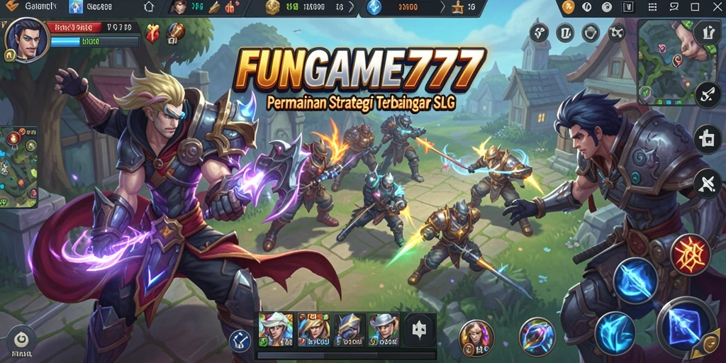 Screenshot menunjukkan aksi strategis dalam gameplay SLG FUNGAME777.