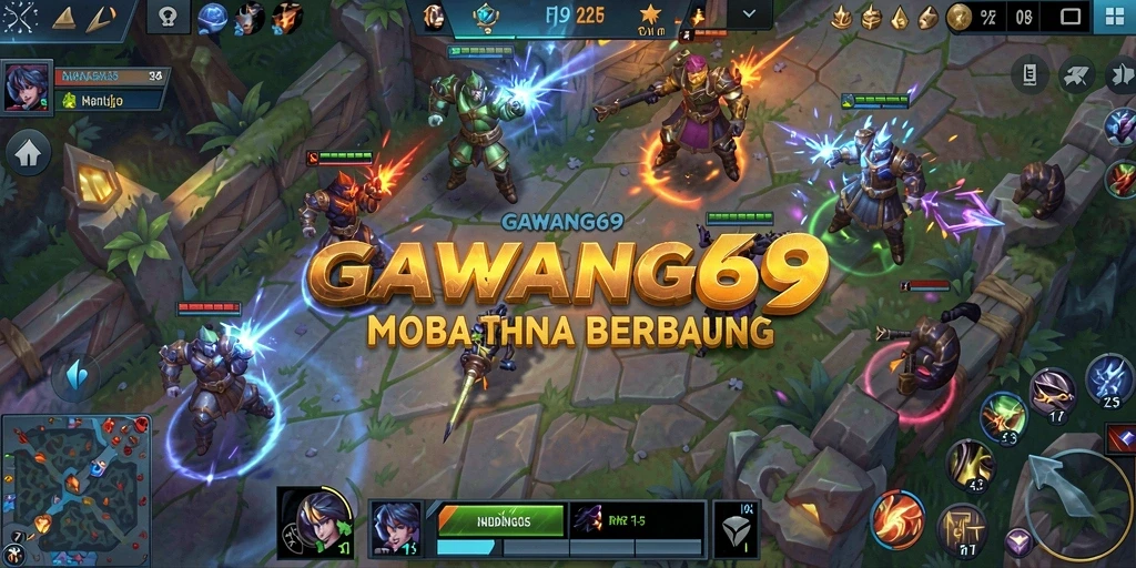 Screenshot gameplay GAWANG69 yang memperlihatkan aksi seru di arena.