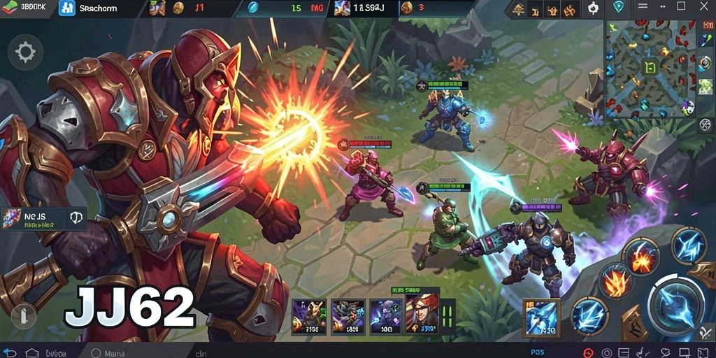 Tampilan gameplay seru di arena pertempuran JJ62.