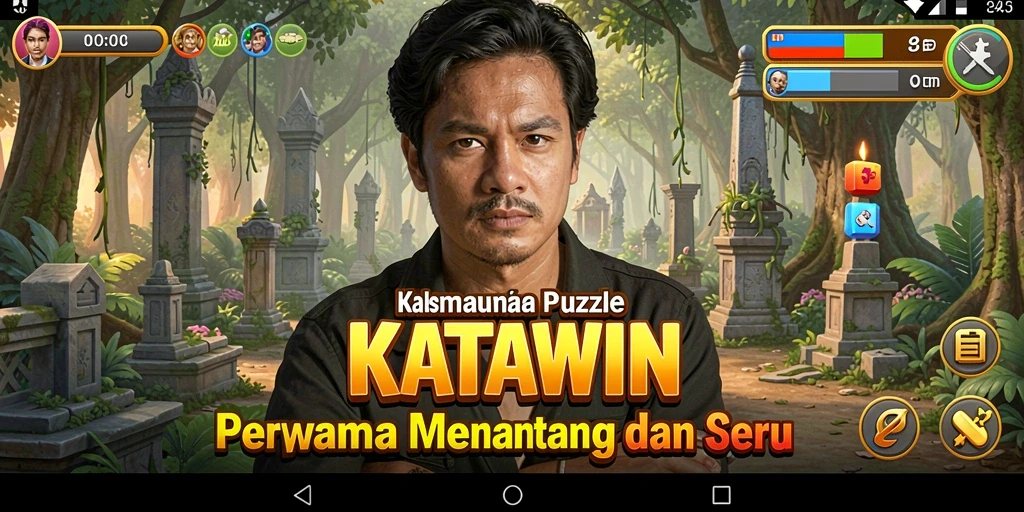 Screenshot gameplay KATAWIN menampilkan tantangan Puzzle yang seru.