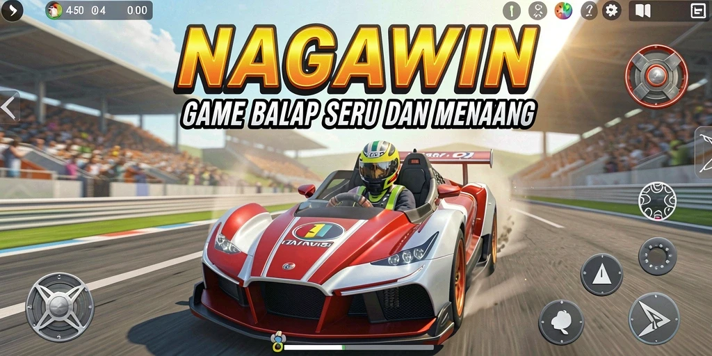 Tampilan gameplay NAGAWIN yang memukau saat balapan.
