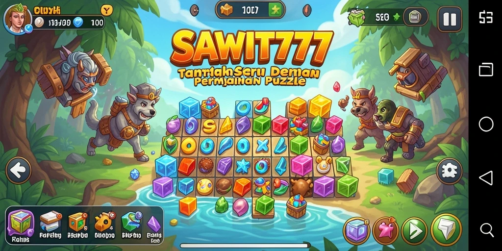 Screenshot gameplay SAWIT777 menampilkan tantangan puzzle yang menarik.