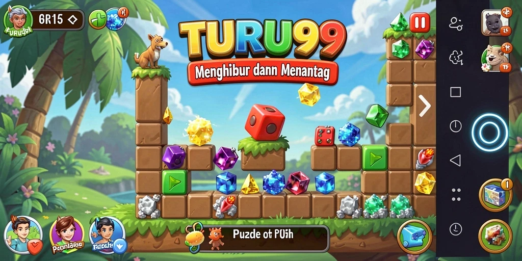 Screenshot gameplay TURU99 menunjukkan tantangan puzzle yang menarik.