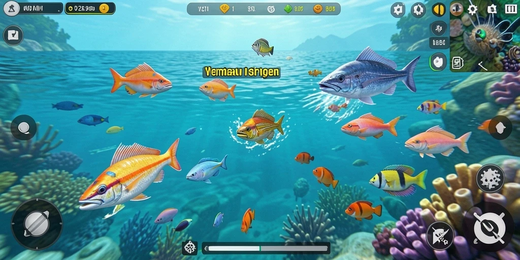 Tampilan gameplay Tembak Ikan yang menarik dan dinamis.